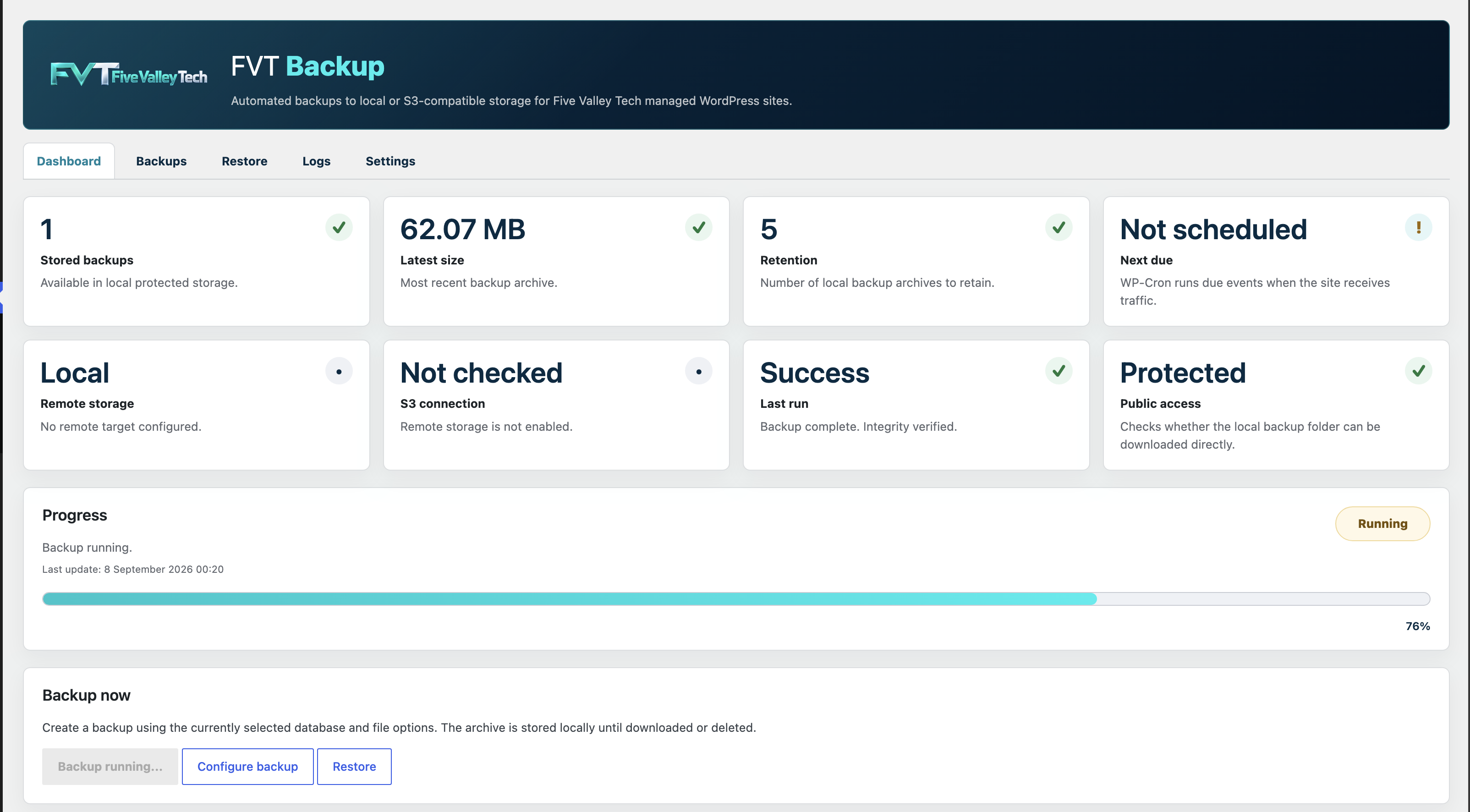 FVT Backup